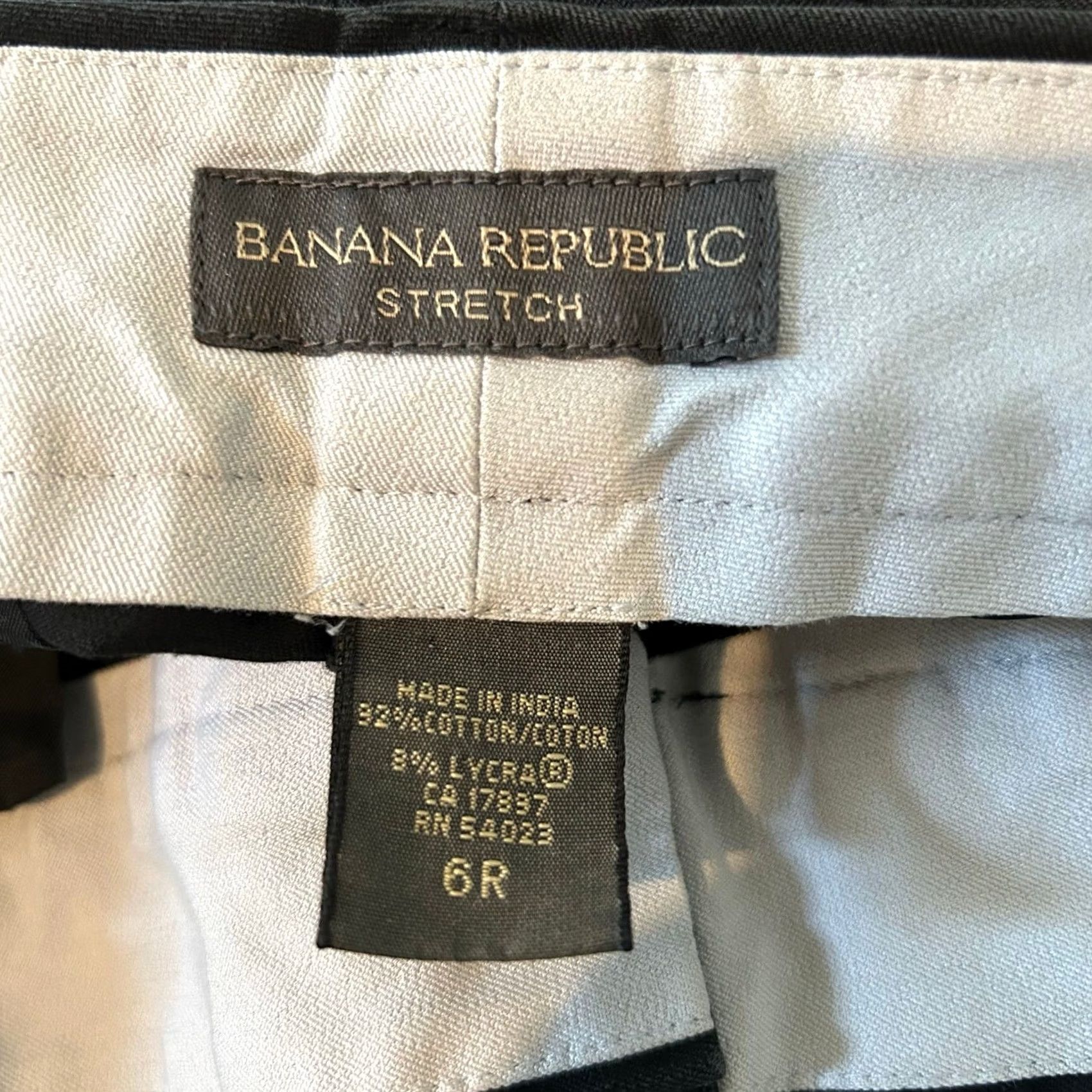 Banana Republic Banana Republic Womens Pants Black Chino Wide-Leg Mid Rise Stretch 6 Size 28" / US 6 / IT 42 - 5 Thumbnail