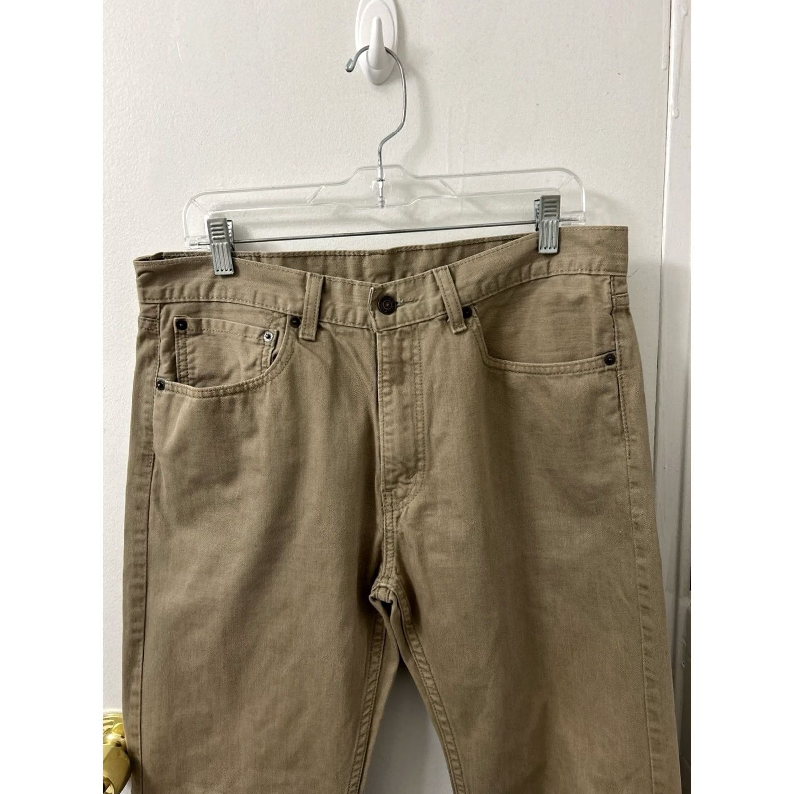 Denime Levi Strauss 505 Jeans Mens 34x30 Tan Regular Fit Denim Pants Jeans Size US 34 / EU 50 - 7 Thumbnail