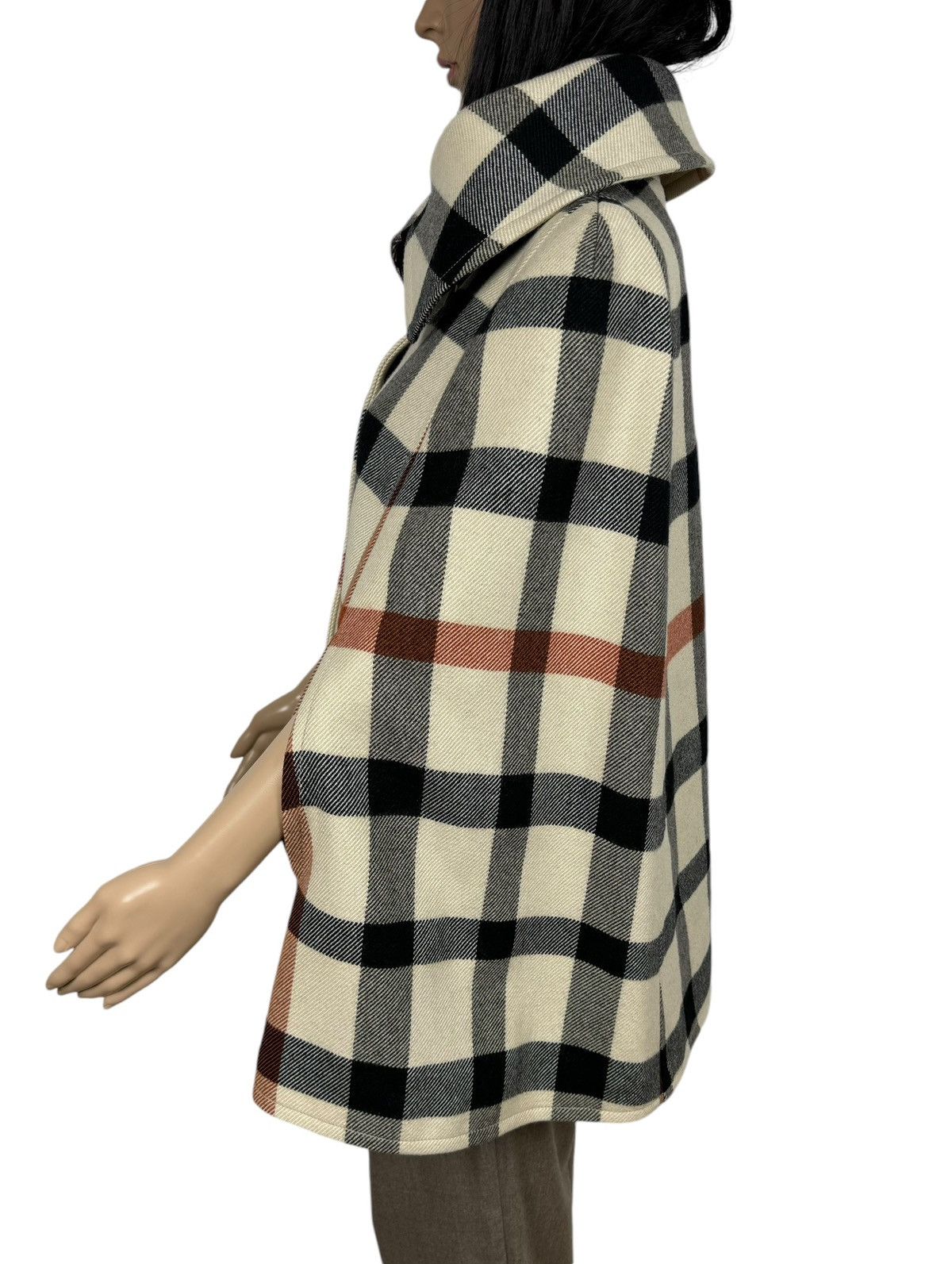 DAKS Daks London Plaid Wool-Cotton Cape Coat size UK10 IT42 Size M / US 6-8 / IT 42-44 - 6 Thumbnail