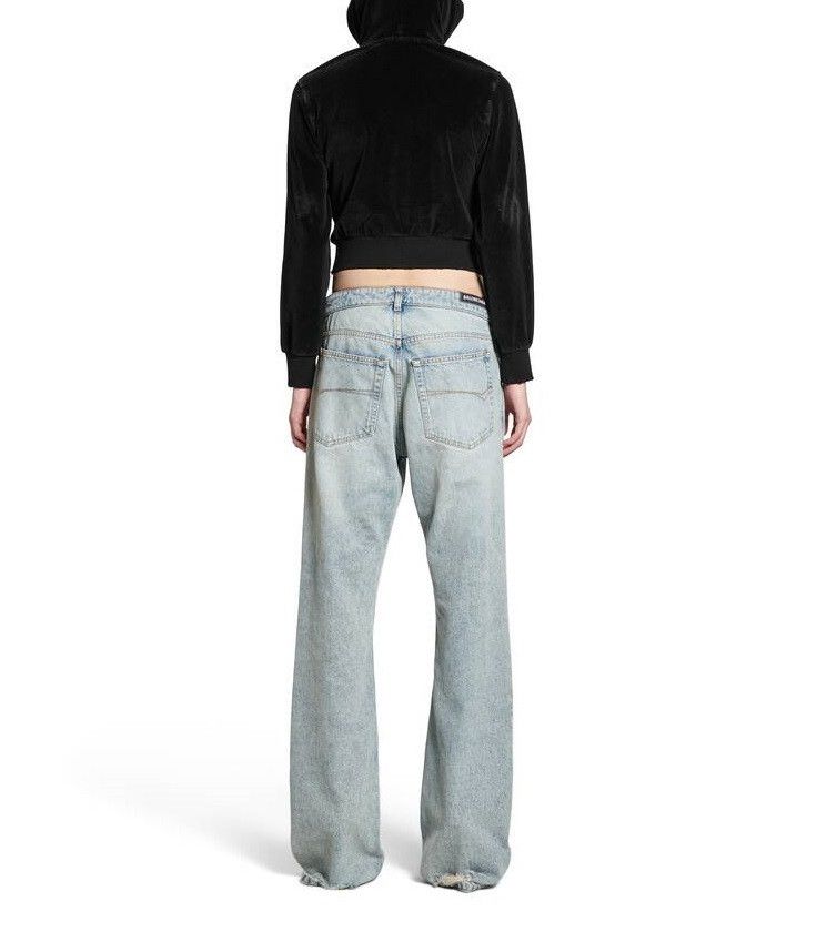 Balenciaga o1bcso1str0526 Low Waist Straight Pants in Blue Size 28" / US 6 / IT 42 - 4 Thumbnail