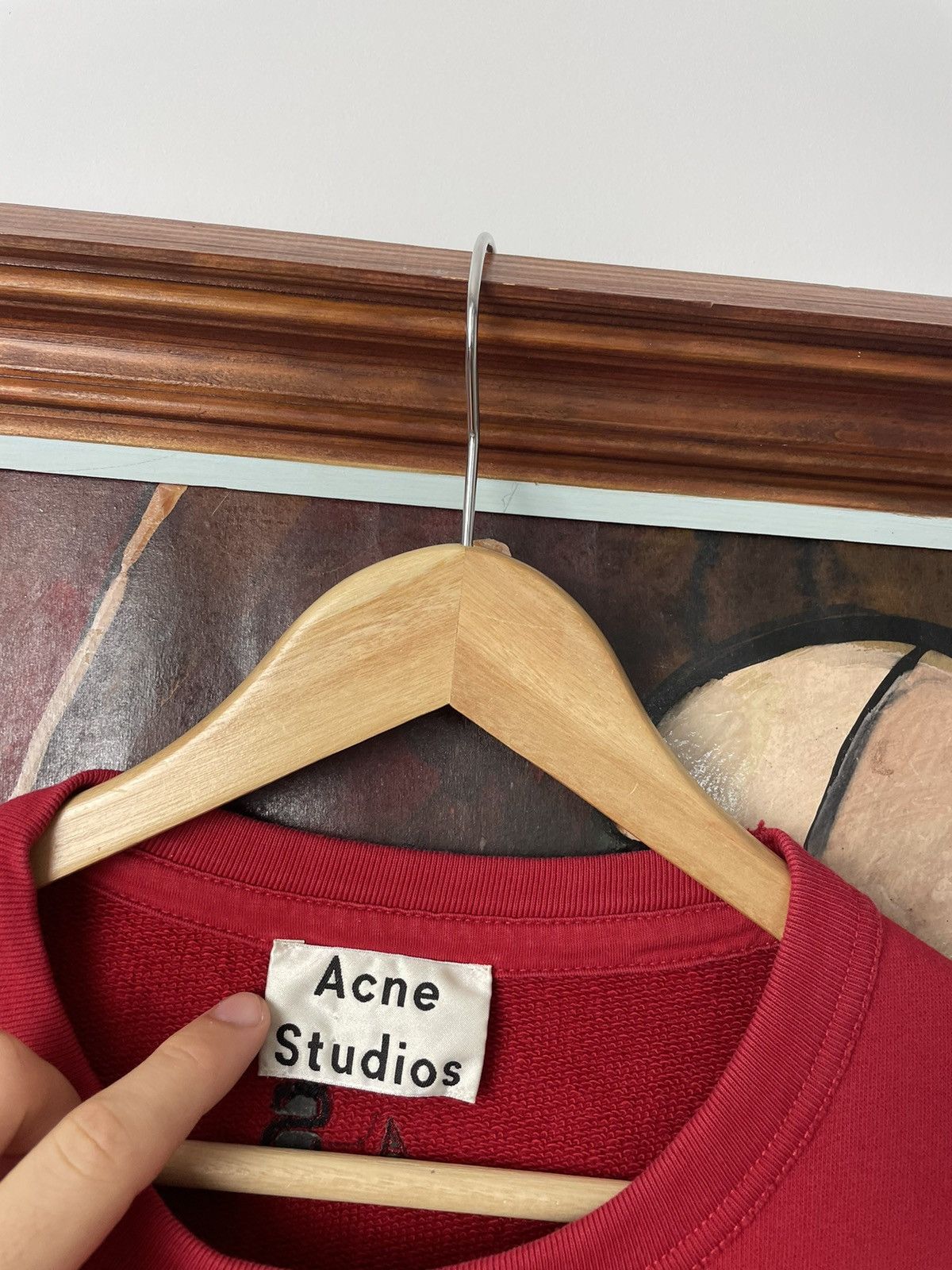 Acne Studios Acne Studios College Red Basic Crewneck Rare Casual Luxury Size US M / EU 48-50 / 2 - 3 Thumbnail