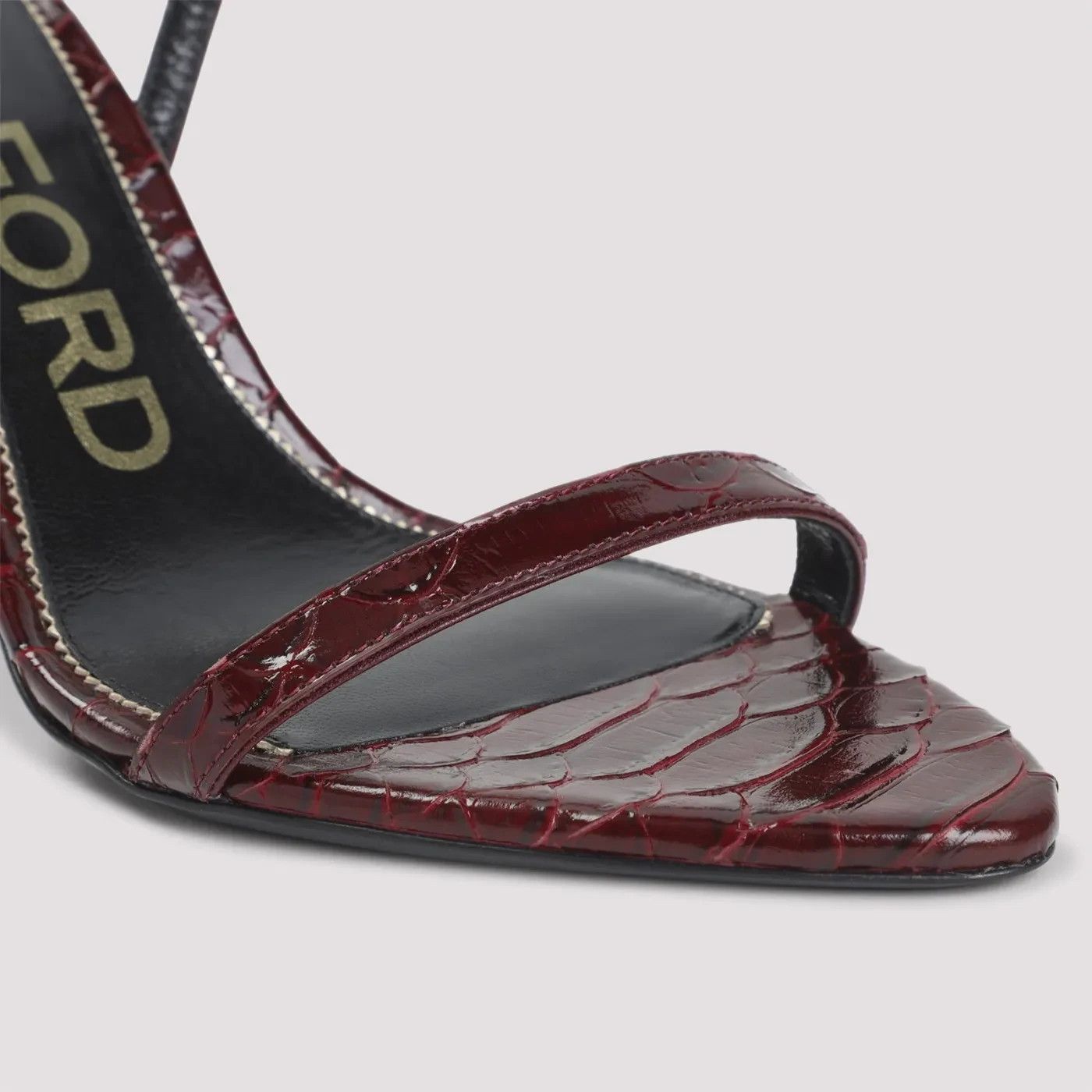Tom Ford TOM FORD Padlock Ruby Red 85mm Sandals New & Authentic (Wome Size US 6 / IT 36 - 5 Thumbnail