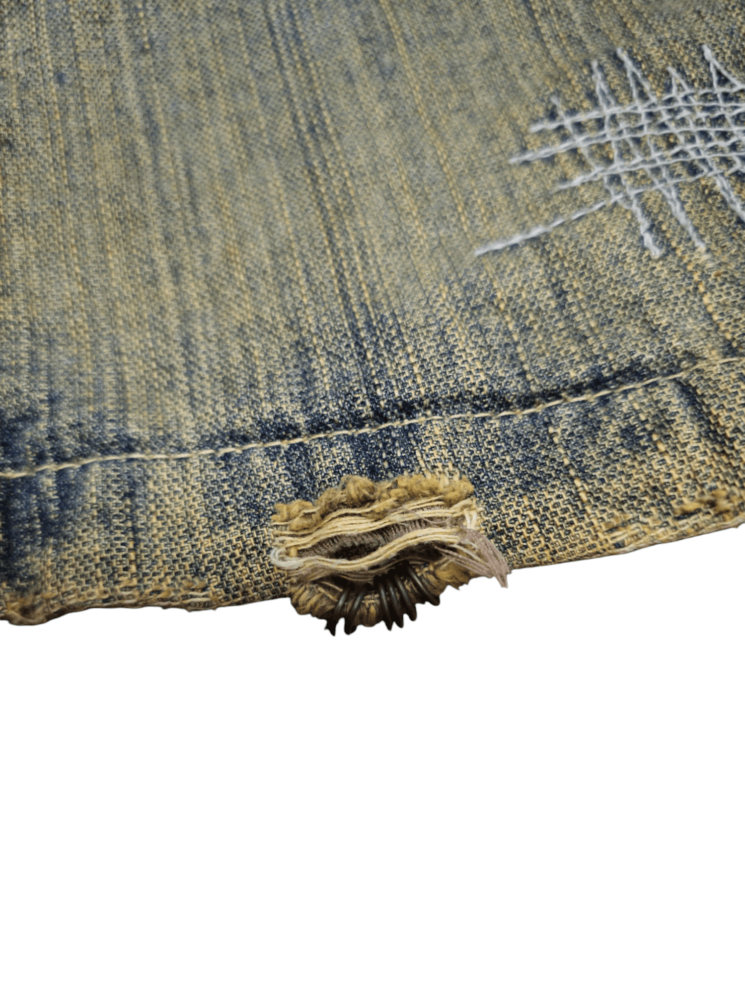 If Six Was Nine Distressed Pierced Denim Jacket Size US XL / EU 56 / 4 - 6 Thumbnail