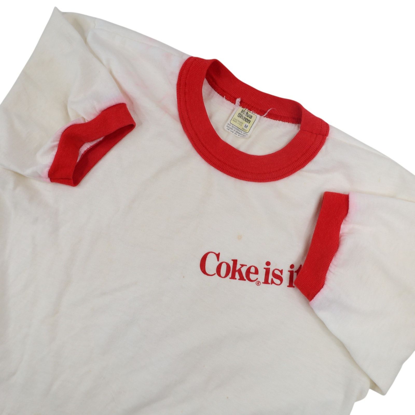 Coca Cola × Velva Sheen × Vintage True Vintage Velva Sheen "Coke is It!" Ringer T Shirt Size US M / EU 48-50 / 2 - 7 Thumbnail