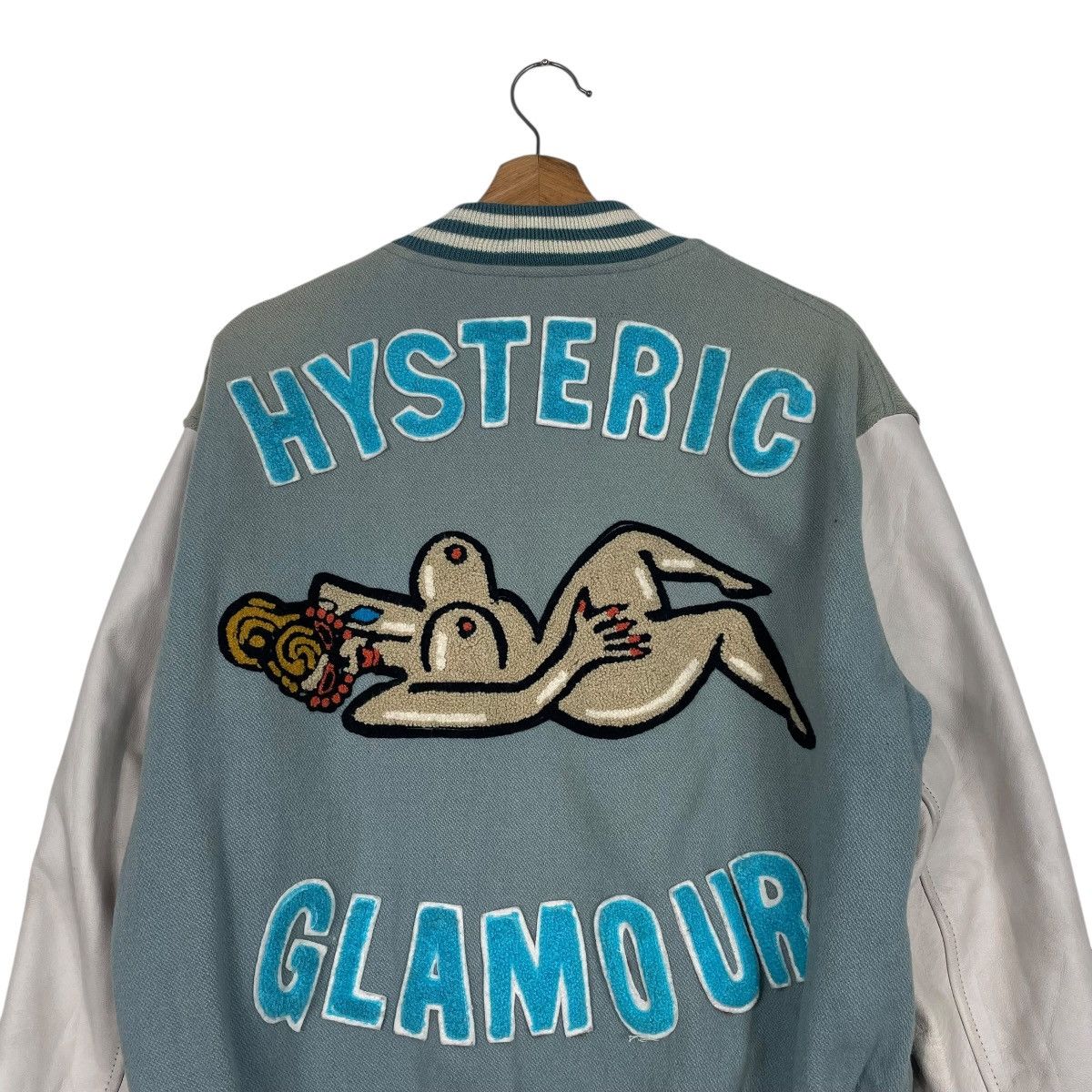 Hysteric Glamour Vtg Hysteric Glamour Leather Varsity Jacket Size US M / EU 48-50 / 2 - 2 Thumbnail