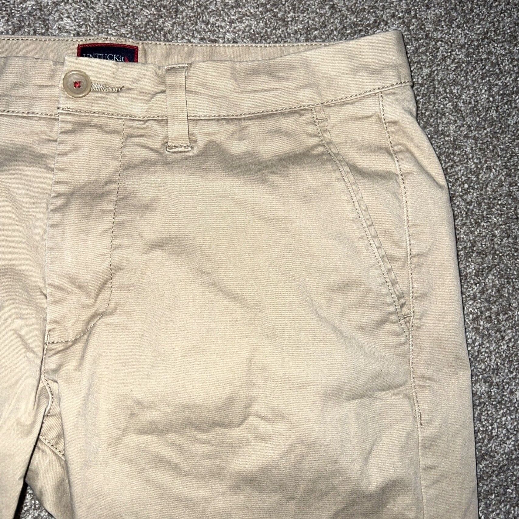 UNTUCKit Untuckit Khakis Pants Mens Beige Khaki 32x32 Regular Inseam 32 Size US 32 / EU 48 - 2 Thumbnail