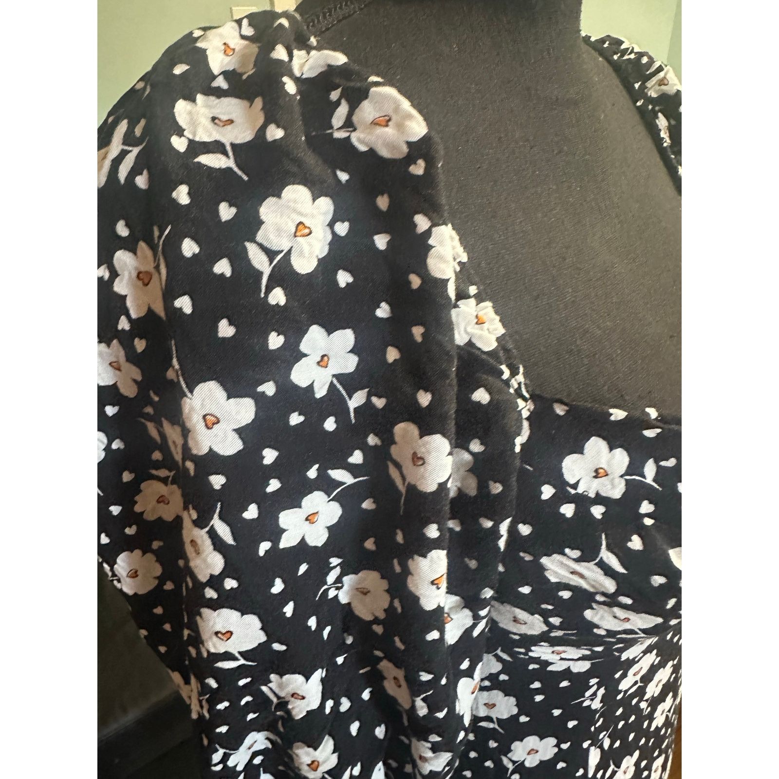 Asos ASOS Design Puff Sleeve Midi Split Dress Floral Print Size M / US 6-8 / IT 42-44 - 8 Thumbnail