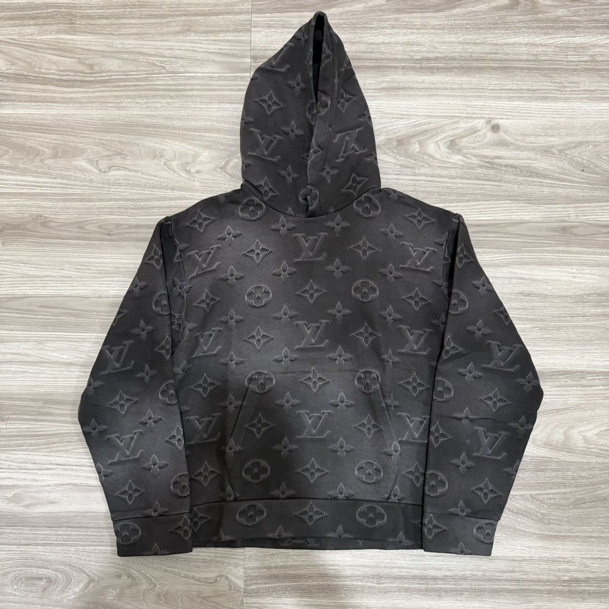 Pre-owned Louis Vuitton Louis Vuttion Monogram Hoodie In Grey