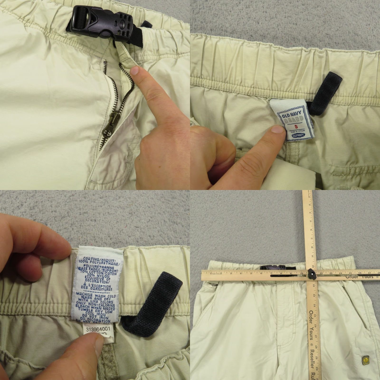 Old Navy VINTAGE Old Navy Baggy Pants Men Small Cargo 30x29 Wide-Leg 90s Grunge 5-Pocket Beige Mens Size US 31 - 8 Thumbnail