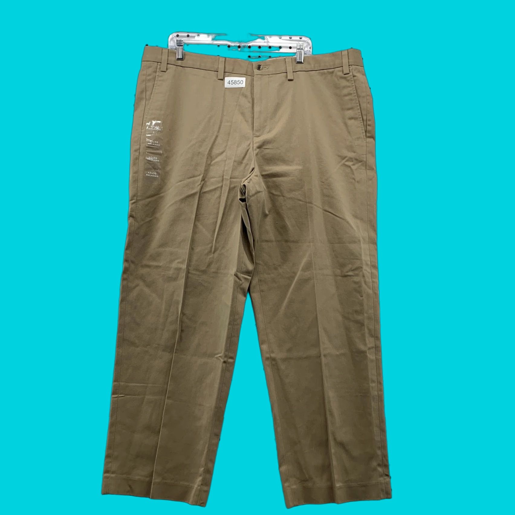 Eddie Bauer Eddie Bauer Pants Mens 42x30 Chino Khaki Relaxed Straight Beige 42 Chest Pocket Type Flat Front NWT 90s? Size US 42 / EU 58 - 1 Thumbnail