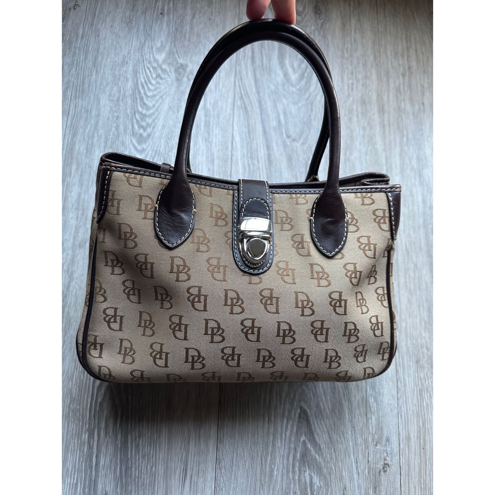 Dooney & Bourke Dooney & Bourke Double Handle Signature Jacquard Tan Satchel Size ONE SIZE - 10 Thumbnail