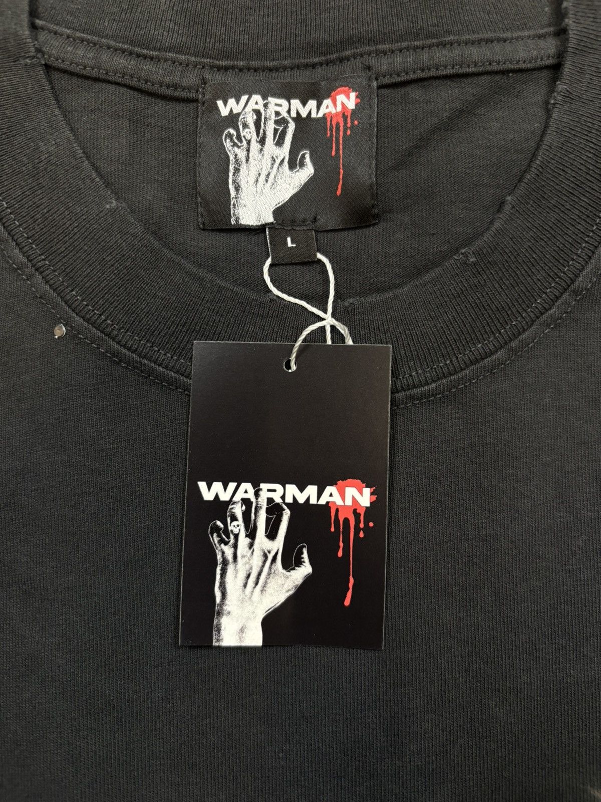Vintage WARMAN I SEE THE LIGHT GRAPHIC TEE, Washed Black Size US L / EU 52-54 / 3 - 12 Thumbnail