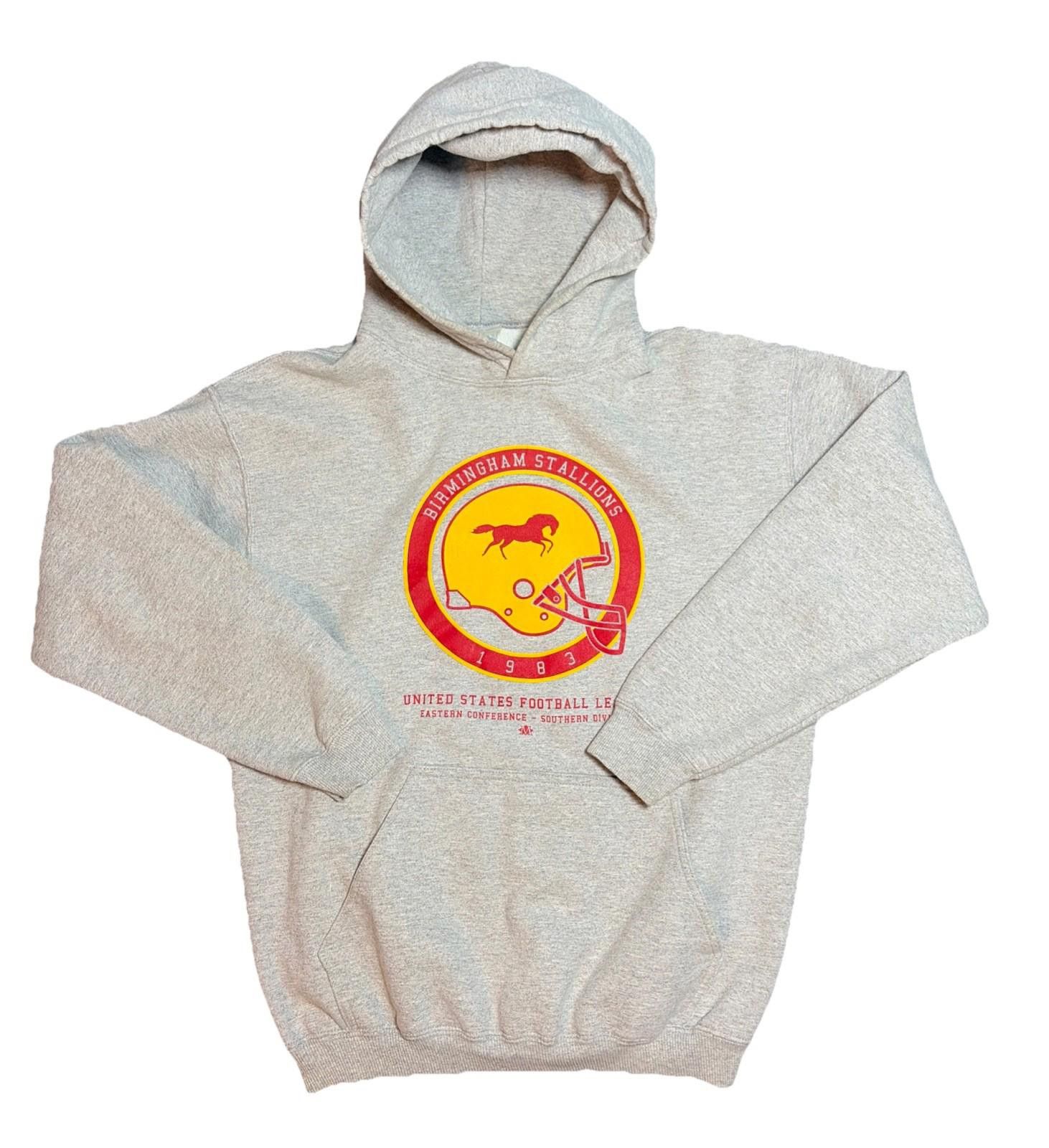 Hanes vintage 90’s BIRMINGHAM STALLIONS USFL SWEATSHIRT NFL Hoodie Size ONE SIZE - 1 Thumbnail