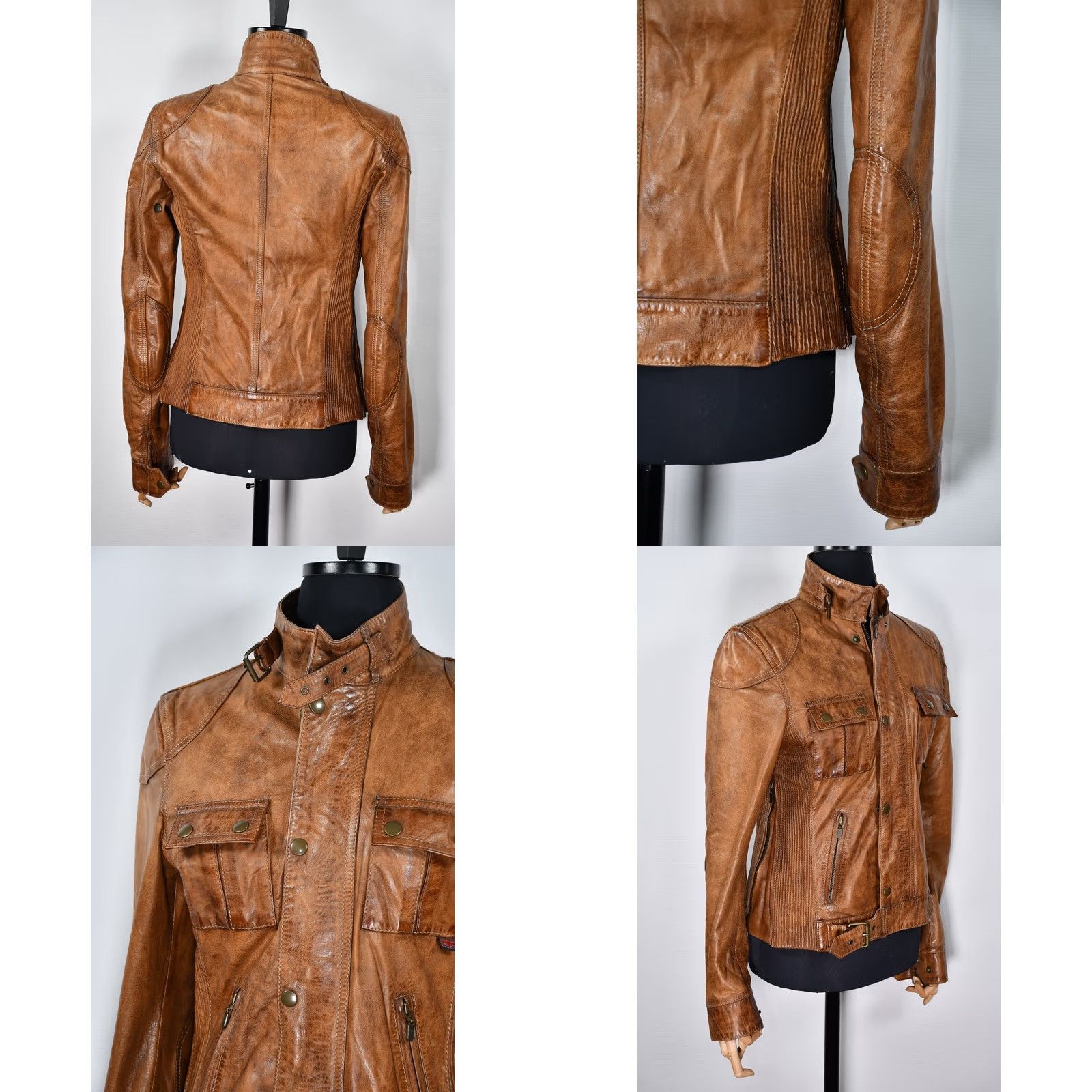 Belstaff Belstaff Jacket Women's Brown Leather Button Zip Size 44 Belstaff Leather Jacket Womens Brown Size 44 Regular XS? Size M / US 6-8 / IT 42-44 - 8 Thumbnail
