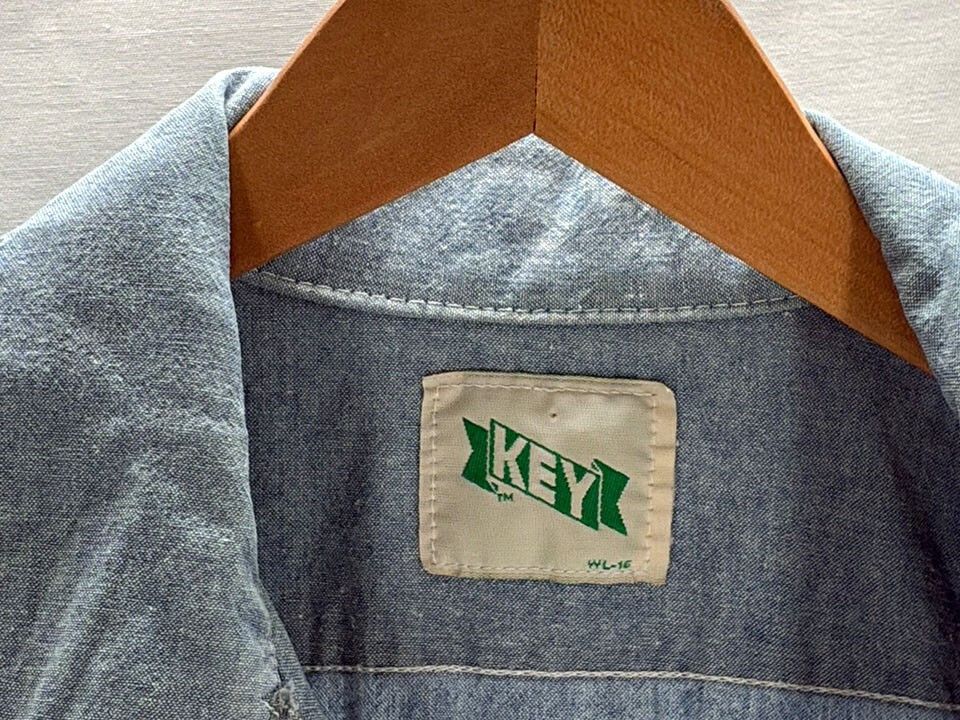 60s Key Blue Chambray Work Shirt Men’s Size M Engineer Barn, Men's — image 3 of 6