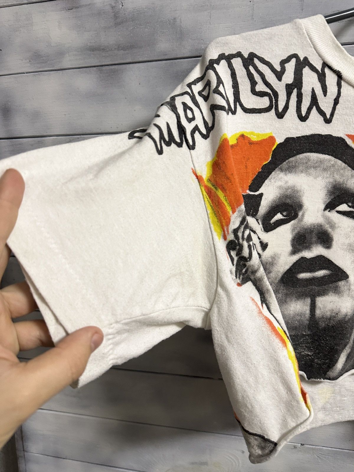 Band Tees Very Rare Vintage Crop Top Marilyn Manson 90’s Crop Too Size ONE SIZE - 4 Thumbnail