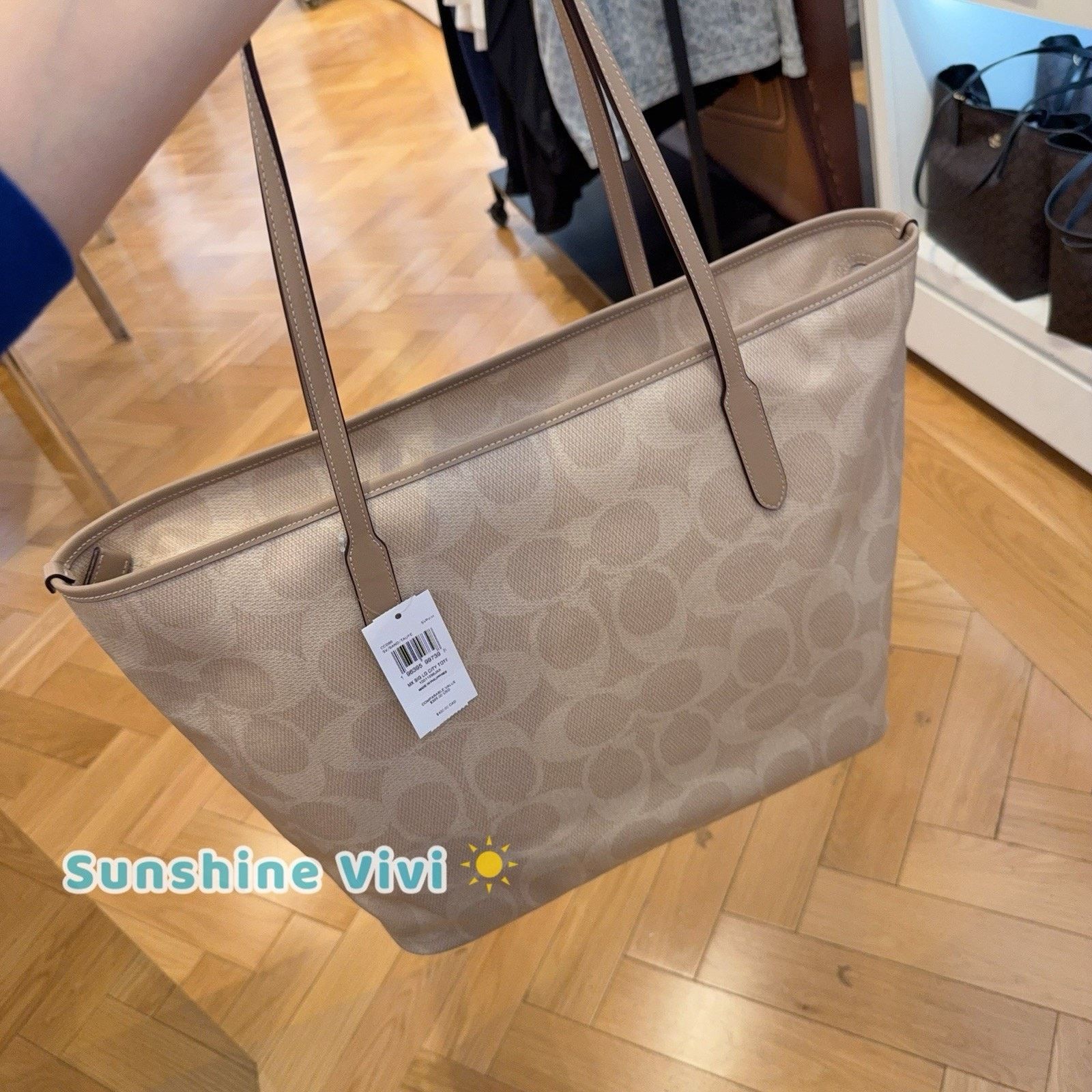 Coach NWT Coach Large City Tote Bag In Maxi CCD66 Sand Taupe Size ONE SIZE - 9 Thumbnail
