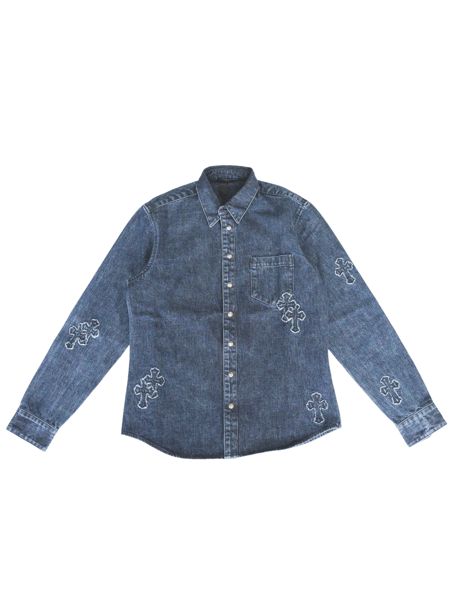 Chrome Hearts Chrome Hearts Denim Cross Shirt Size US L / EU 52-54 / 3 - 1 Thumbnail