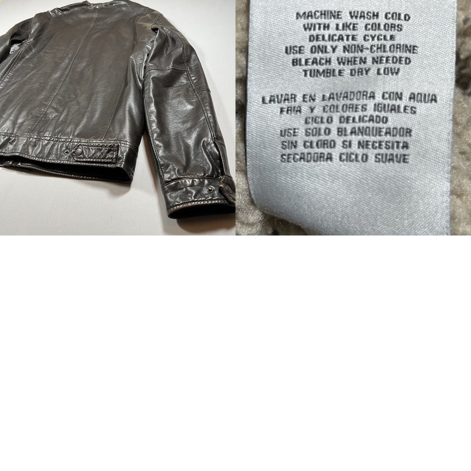 Vintage VINTAGE Levis Jacket Mens Brown Faux Leather Sherpa Lined Full Zip Coat Medium Size US M / EU 48-50 / 2 - 9 Thumbnail