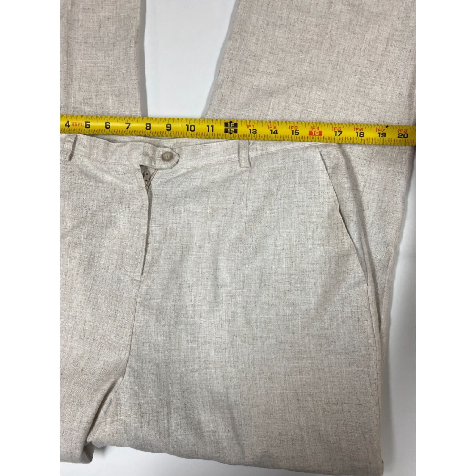 Vintage Sag Harbor Women Pants 16 Beige Straight Regular 27in Inseam Cotton Spandex Knit Dress Pants Slimming Stretch Womens Size 32" / US 10 / IT 46 - 4 Thumbnail