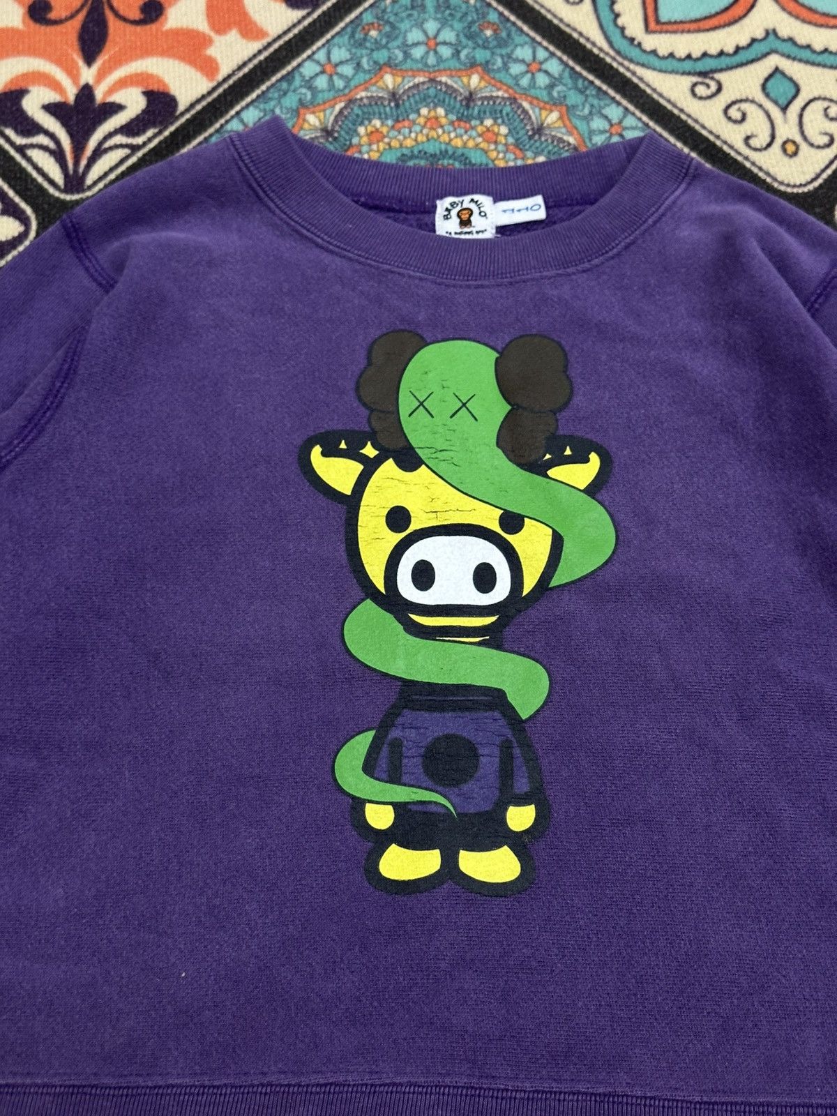 Bape × Kaws Bape (Baby Milo) x Kaws Kids/Youth Sweatshirt (Size 110) Size US XXS / EU 40 - 5 Thumbnail