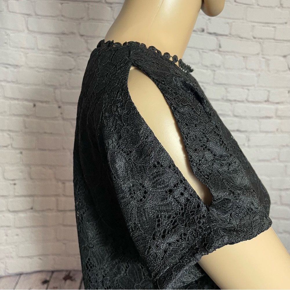 Other NWT New Cable & Gauge Lace Short Sleeve Black Top Size M Size M / US 6-8 / IT 42-44 - 3 Thumbnail