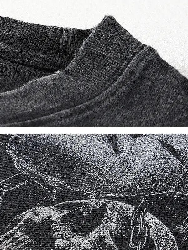 VIBE Streetwear Washed Vintage Graphic Harajuku T-Shirt Size US L / EU 52-54 / 3 - 7 Thumbnail