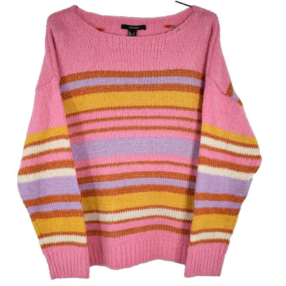 Forever 21 Forever 21 Misses Small Pink Striped Knit Boatneck Sweater N Size S / US 4 / IT 40 - 1 Thumbnail