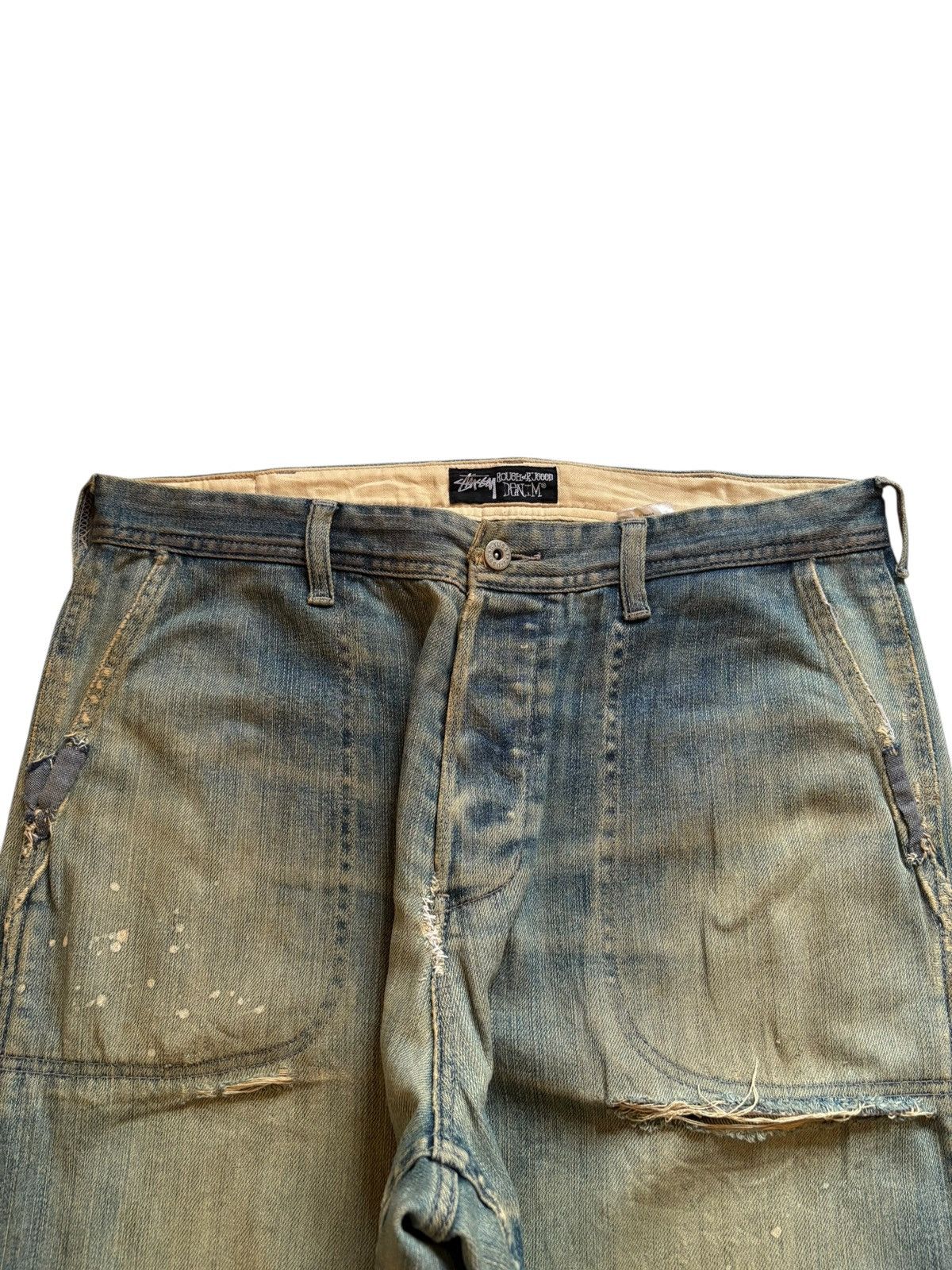 Stussy Vintage Stussy Rusty Mud Wash Rip Buckle Back Baggy Jean Size US 35 - 4 Thumbnail