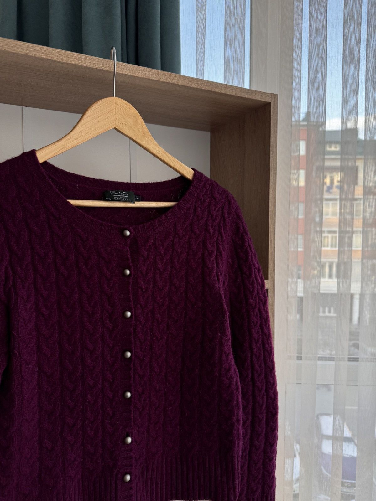 Dale Of Norway × Vintage Vintage Modissa Purple Cable Knit Scotland Cashemere Cardiga Size M / US 6-8 / IT 42-44 - 3 Thumbnail