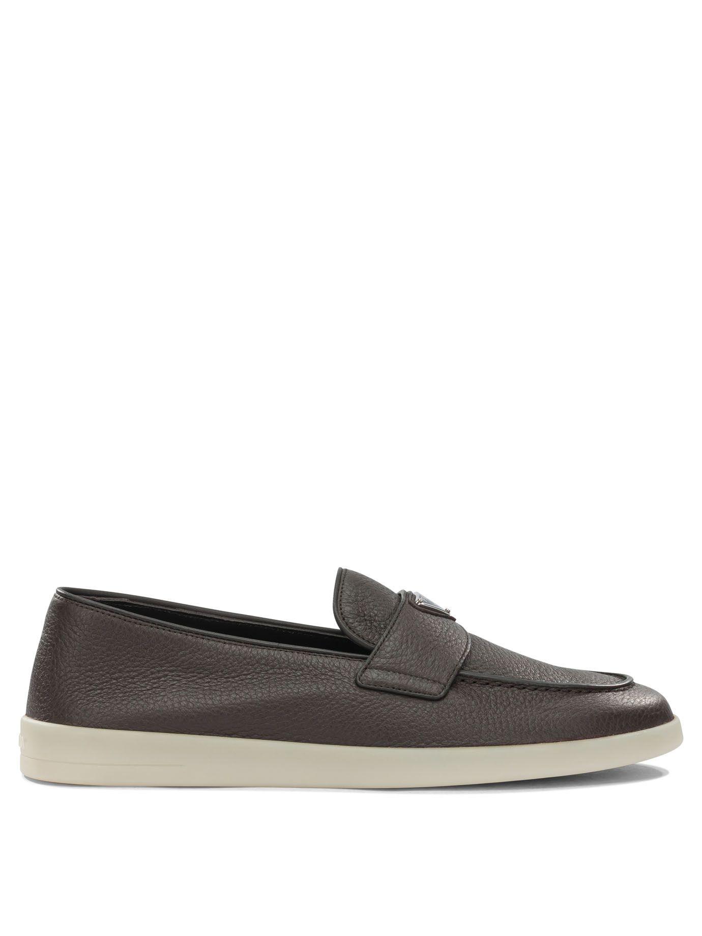 Prada × Vintage Vintage Prada Loafers 90s Square Toe Moc Leather