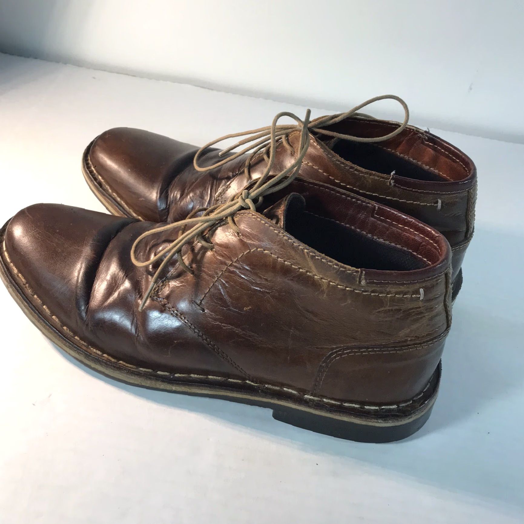 Steve Madden VINTAGE Steve Madden Men Boots Chukka Ankle Lace Up Leather Cognac Size 7 Winter Casual Size US 7 / EU 40 - 4 Thumbnail