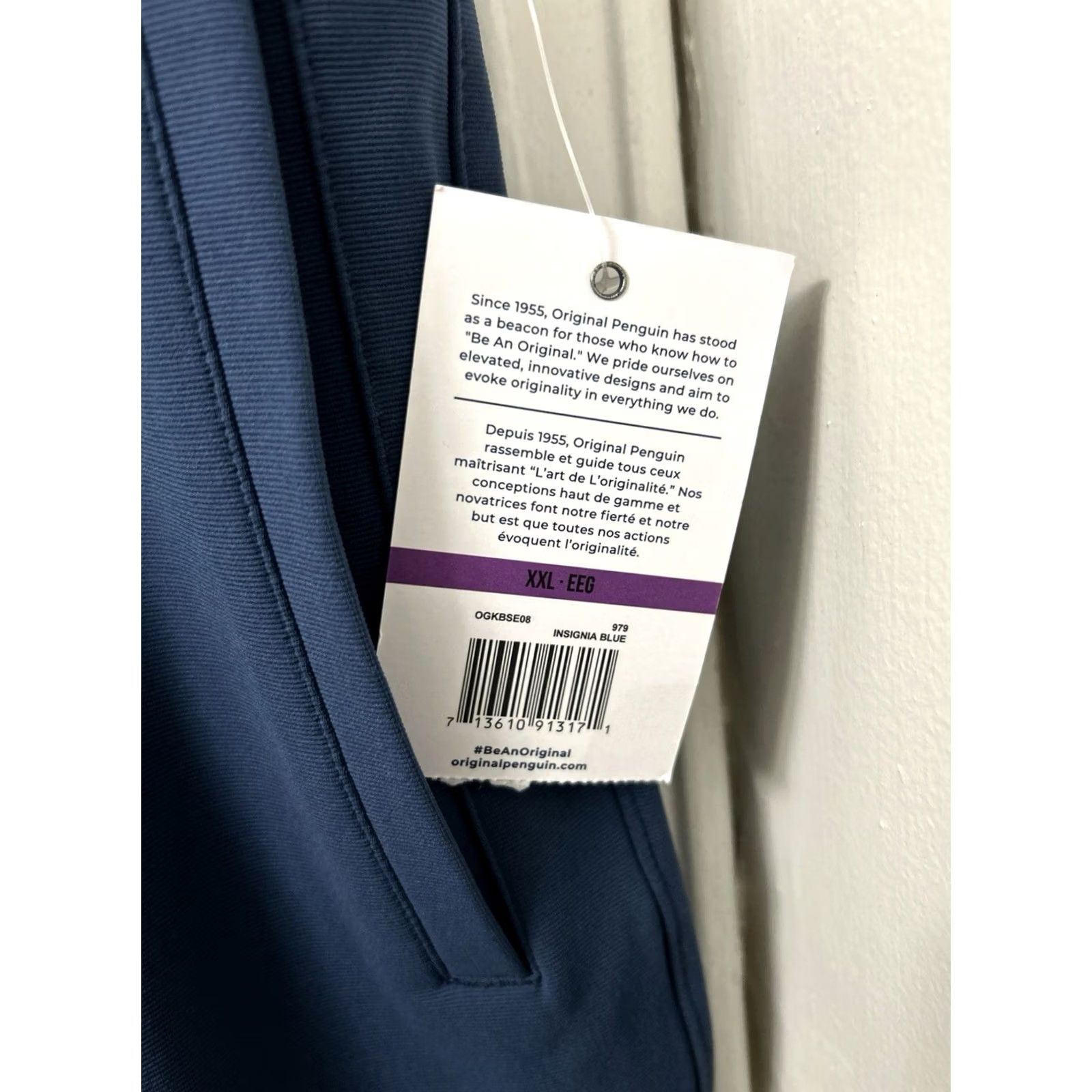 Original Penguin Penguin Original Sport Pants Mens 2XL Blue Jogger Track Athletic Performance Stretch NWT Size US 39 - 6 Thumbnail
