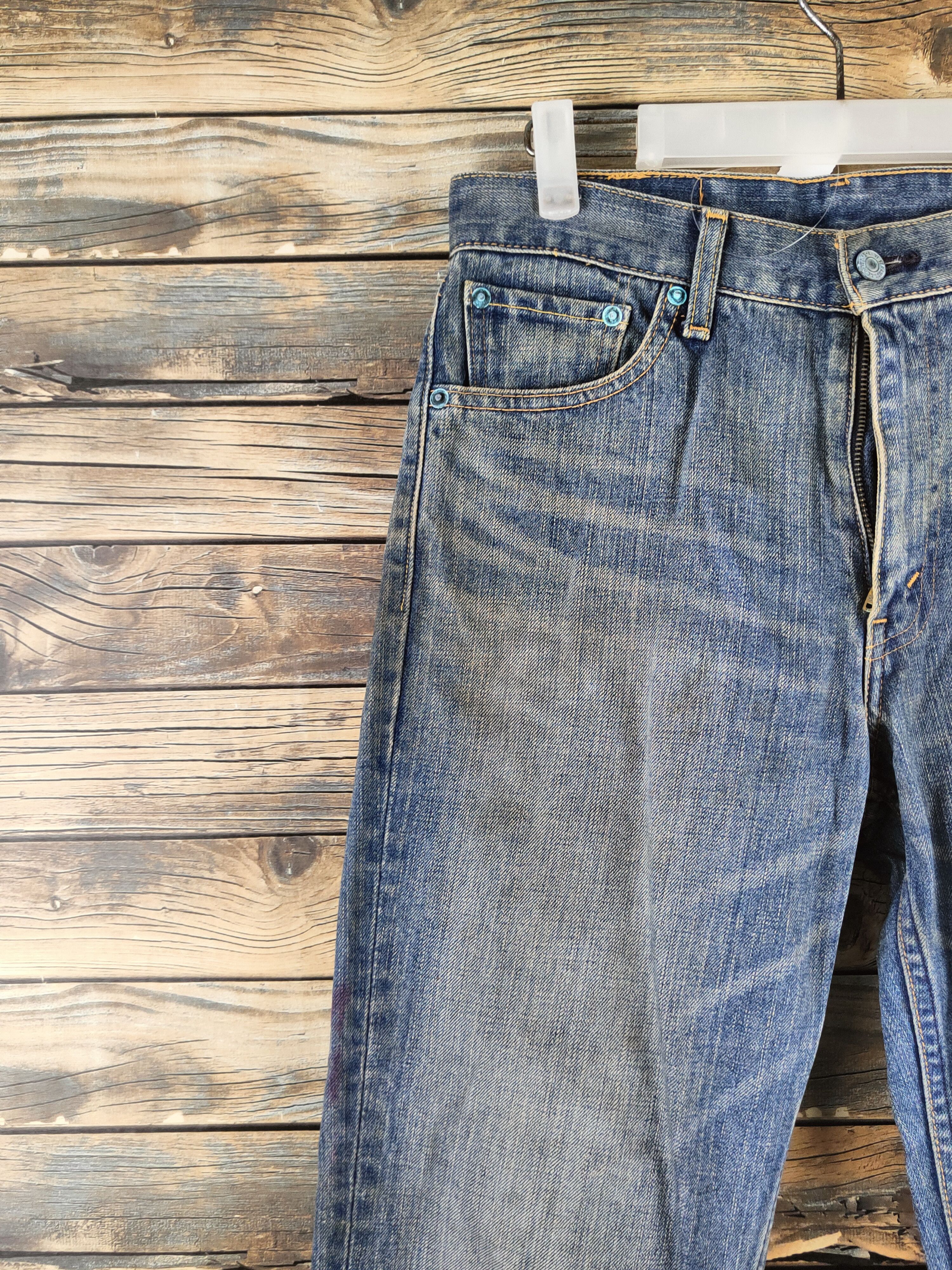Levi's Levi's Blue Distressed Ripped Jeans #S2817 Size US 30 / EU 46 - 3 Thumbnail