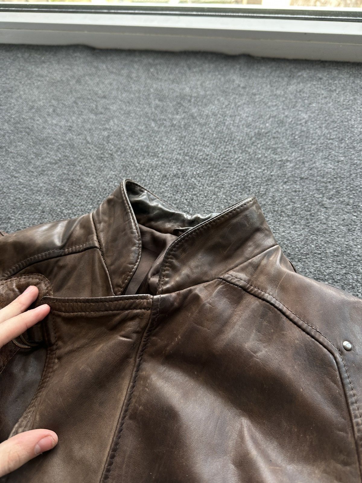 Other 🚨VNTG LEATHER JACKET AVANT GARDE WESTERN BROWN MOTO Size US XS / EU 42 / 0 - 11 Thumbnail