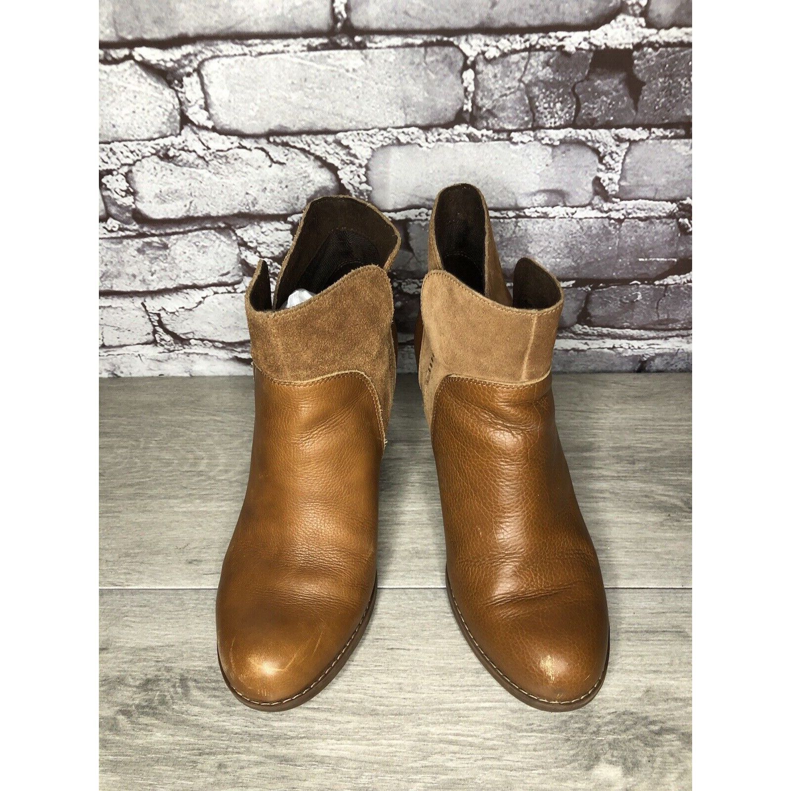 Timberland Timberland A1623 A0560 Brown Leather Suede Heel Booties Boot Size US 8 / IT 38 - 23 Thumbnail