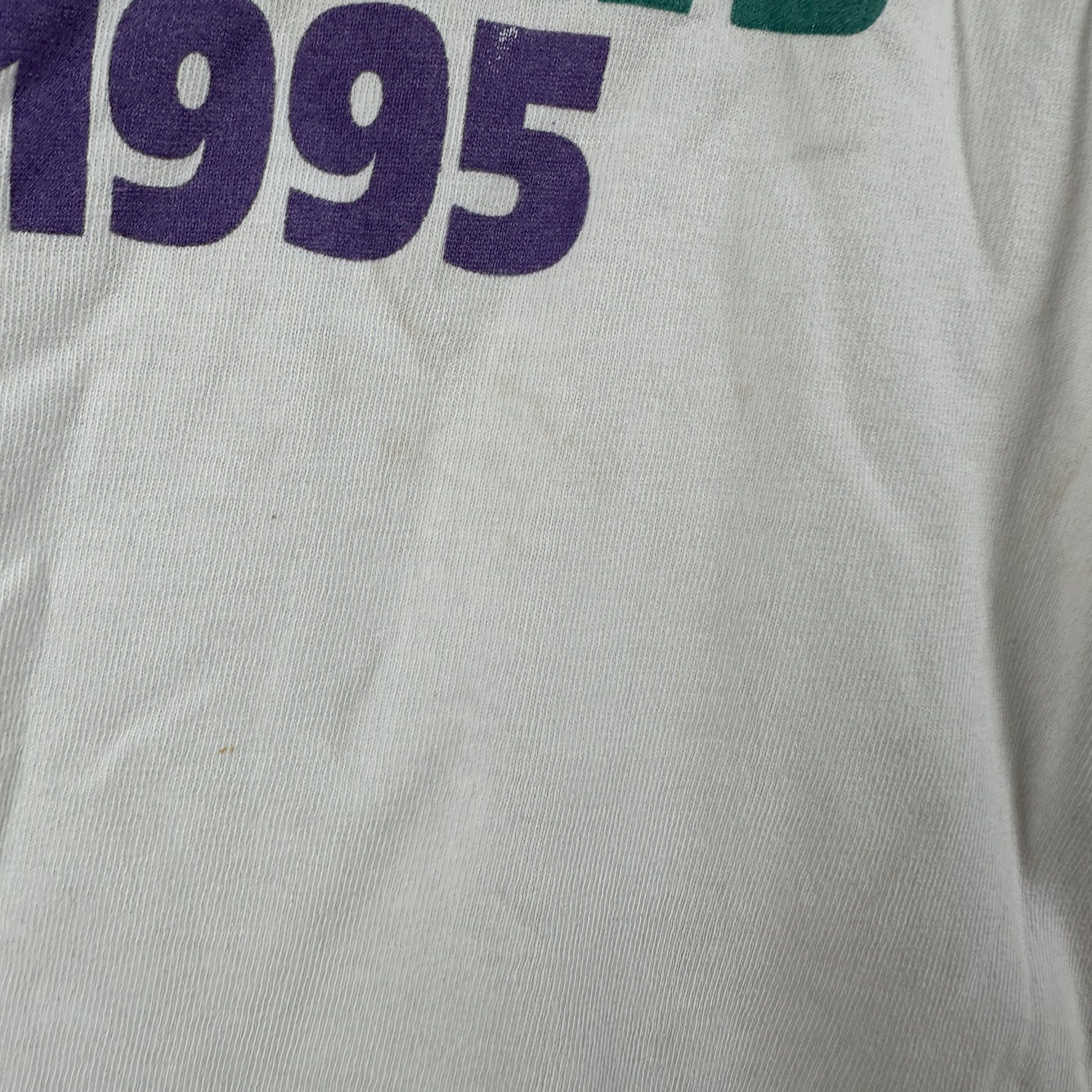 Vintage 1995 Charlotte Hornets VS Cavs Fantastic Fanale NBA T-shirt Size US XL / EU 56 / 4 - 8 Thumbnail