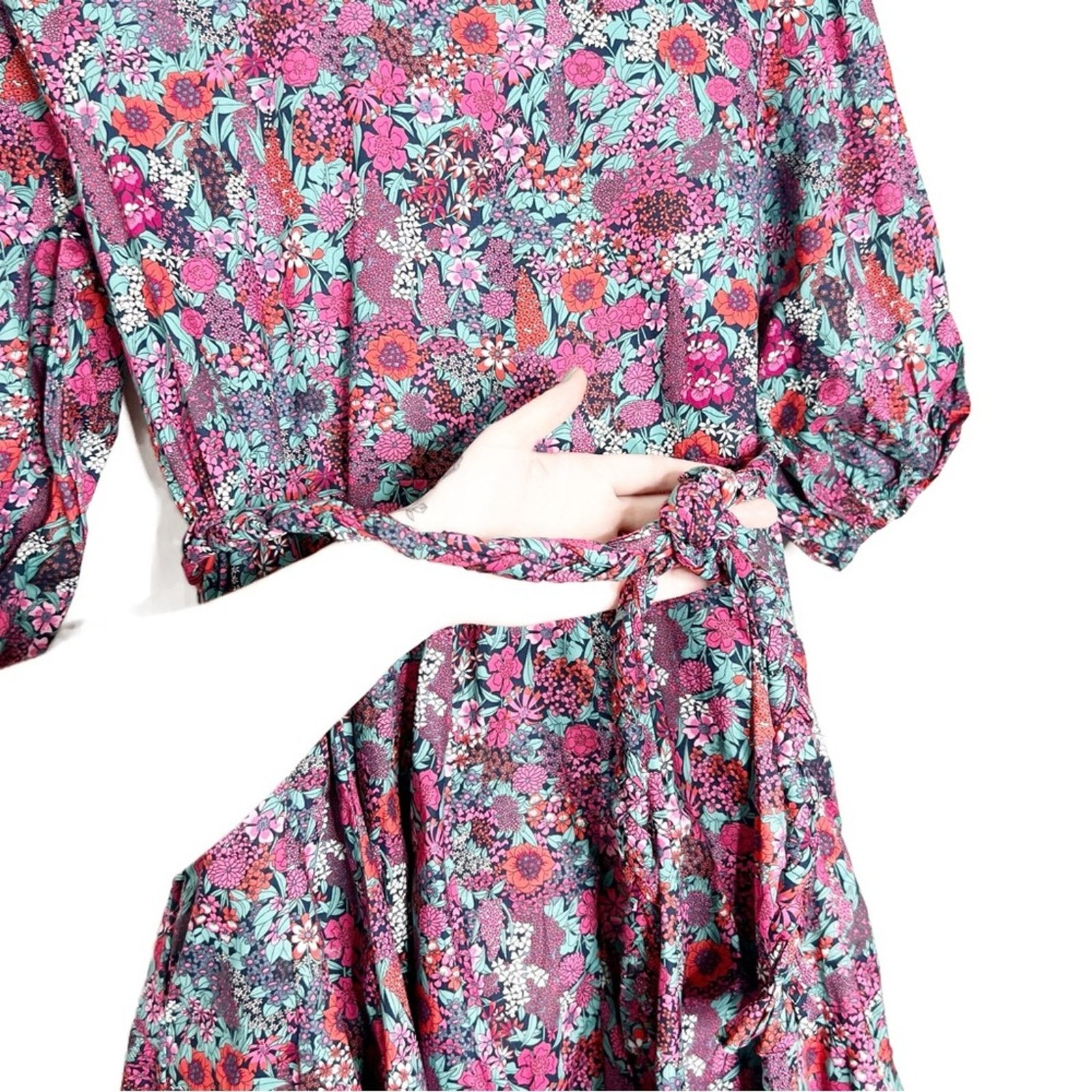 Other Evereve Women’s Floral Belted Mini Full Skirt Chic Dress Size S / US 4 / IT 40 - 9 Thumbnail