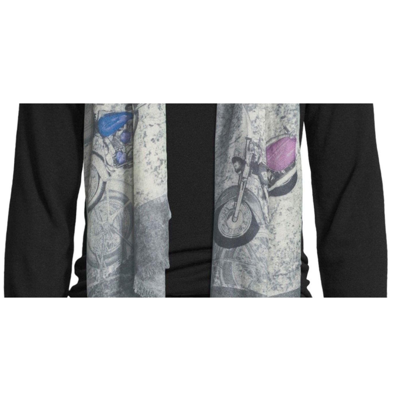 Other 19 Andreas 47 Cashmere Scarf Motorcycle-Print Multi Size ONE SIZE - 9 Thumbnail
