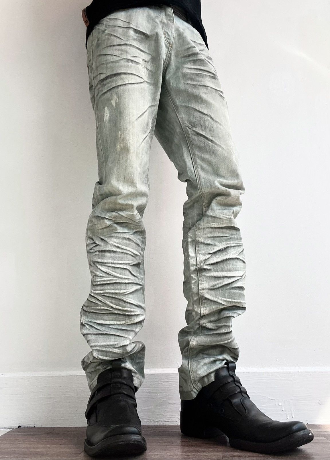 semanticdesign 2000s Semantic Design Avant-Garde Stacked Jeans Size US 32 / EU 48 - 2 Thumbnail