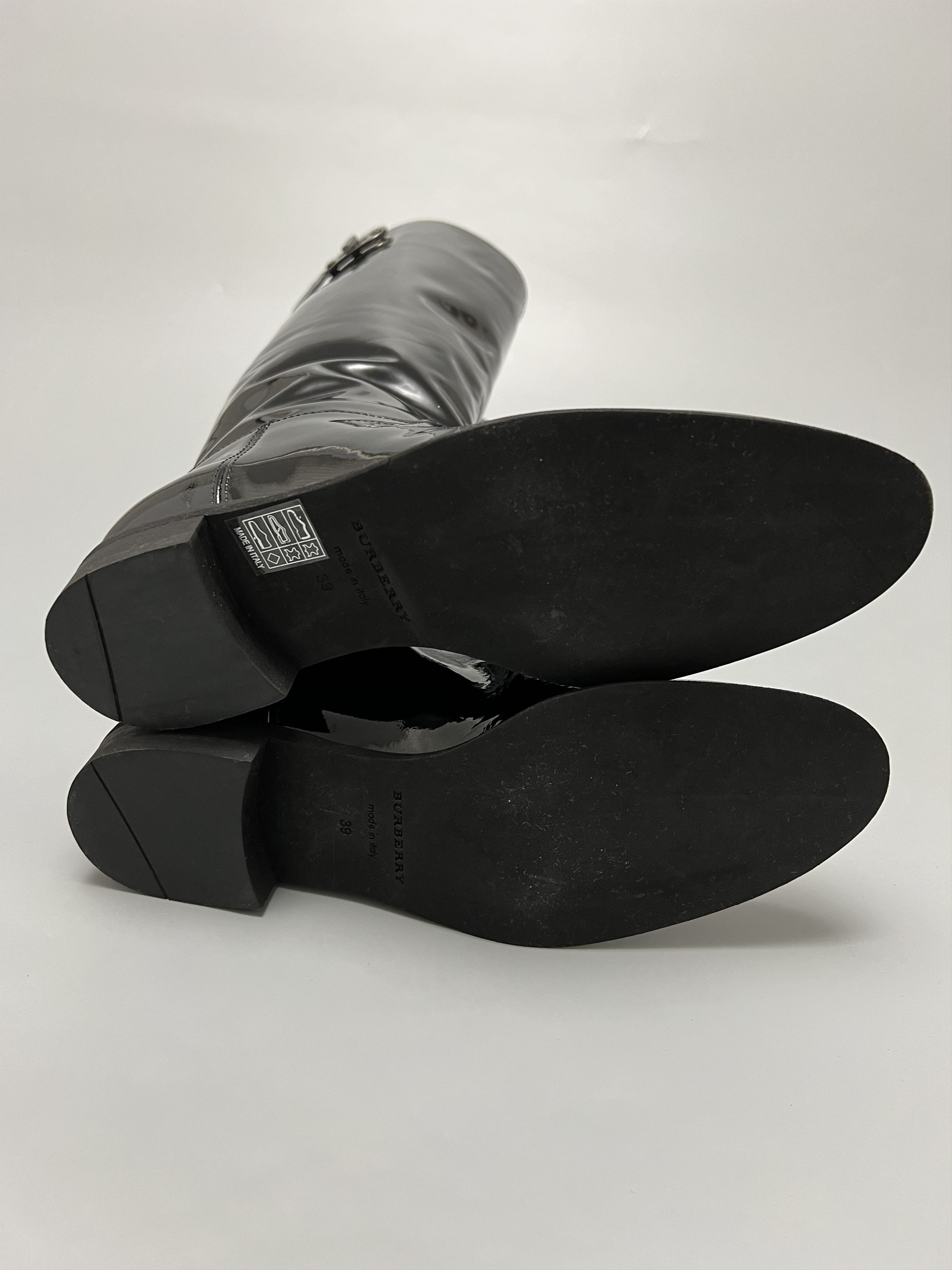 Burberry Burberry Shiny Patent Leather Black Boots Flat Knee Length Size US 8 / IT 38 - 12 Thumbnail