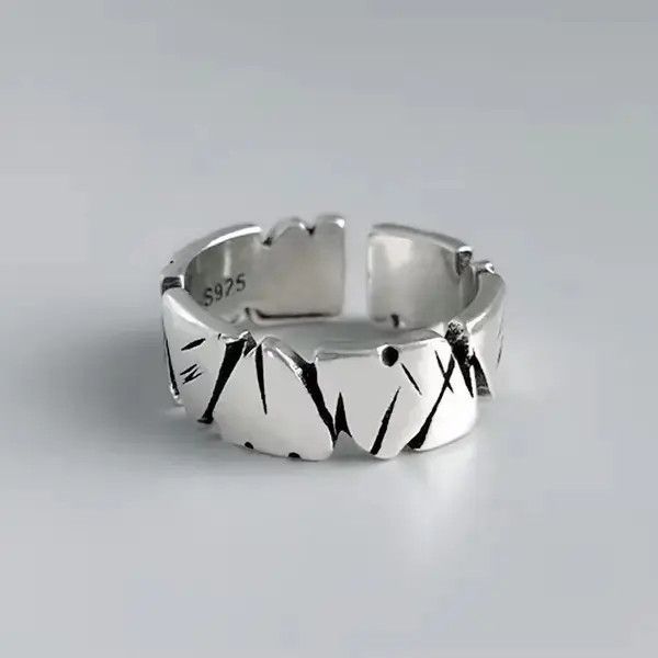 Japanese Brand NEW Distressed Metal Design Adjustable Ring Size ONE SIZE - 1 Thumbnail