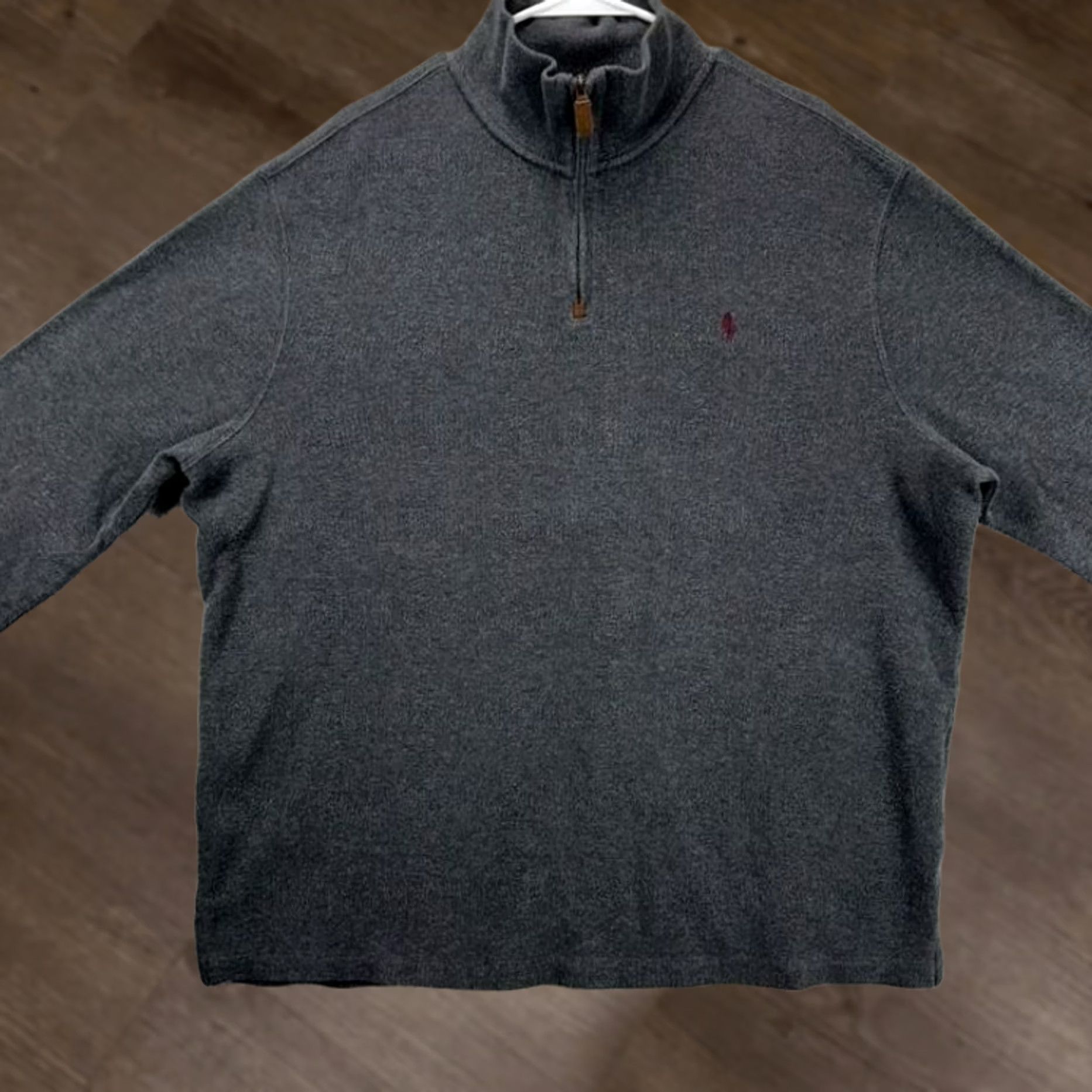 Polo Ralph Lauren Polo Ralph Lauren Sweatshirt Mens XL Grey Red Pony Quarter Zip Pullover Mock Neck 1/4 Zip Casual Outdoor Wool? Size US XL / EU 56 / 4 - 1 Thumbnail