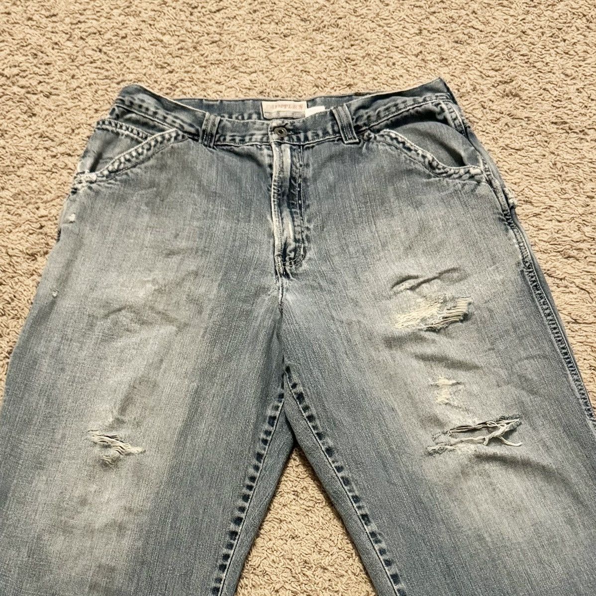 Vintage VINTAGE THRASHED AND DISTRESSED OLD NAVY CARPENTER JEANS! Size US 34 / EU 50 - 3 Thumbnail