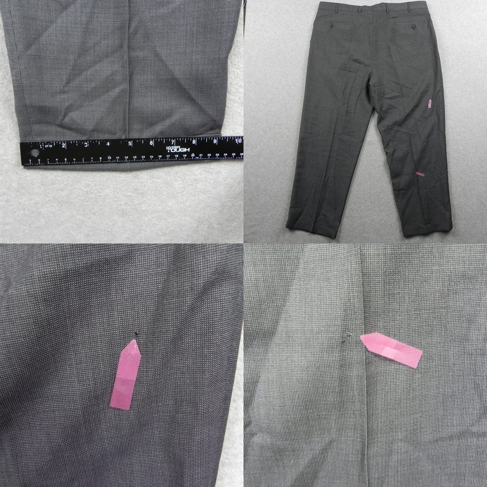 Jos. A. Bank Jos A Bank Travelers Wool Dress Pants Mens 42x29 Slacks Suit Formal Pleated Gray Size 42R - 8 Thumbnail
