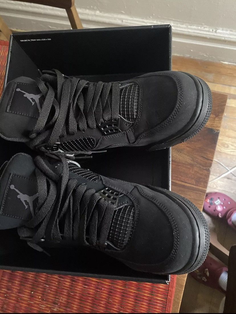 Jordan Brand × Nike Air Jordan Retro 4 Black/Black-LT Graphite ‘Black Cat’ Size US 7.5 / EU 40-41 - 3 Thumbnail