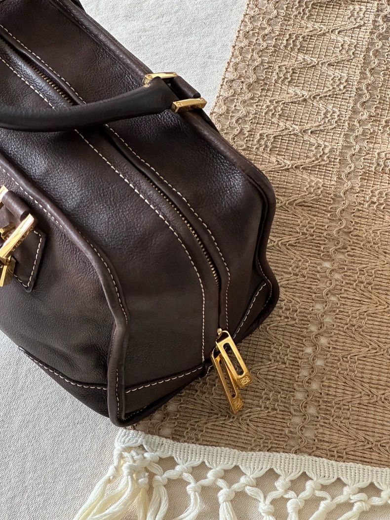 Loewe loewe Brown tortoiseshell beaded bag in washed skin 2503-Ne Size ONE SIZE - 4 Thumbnail
