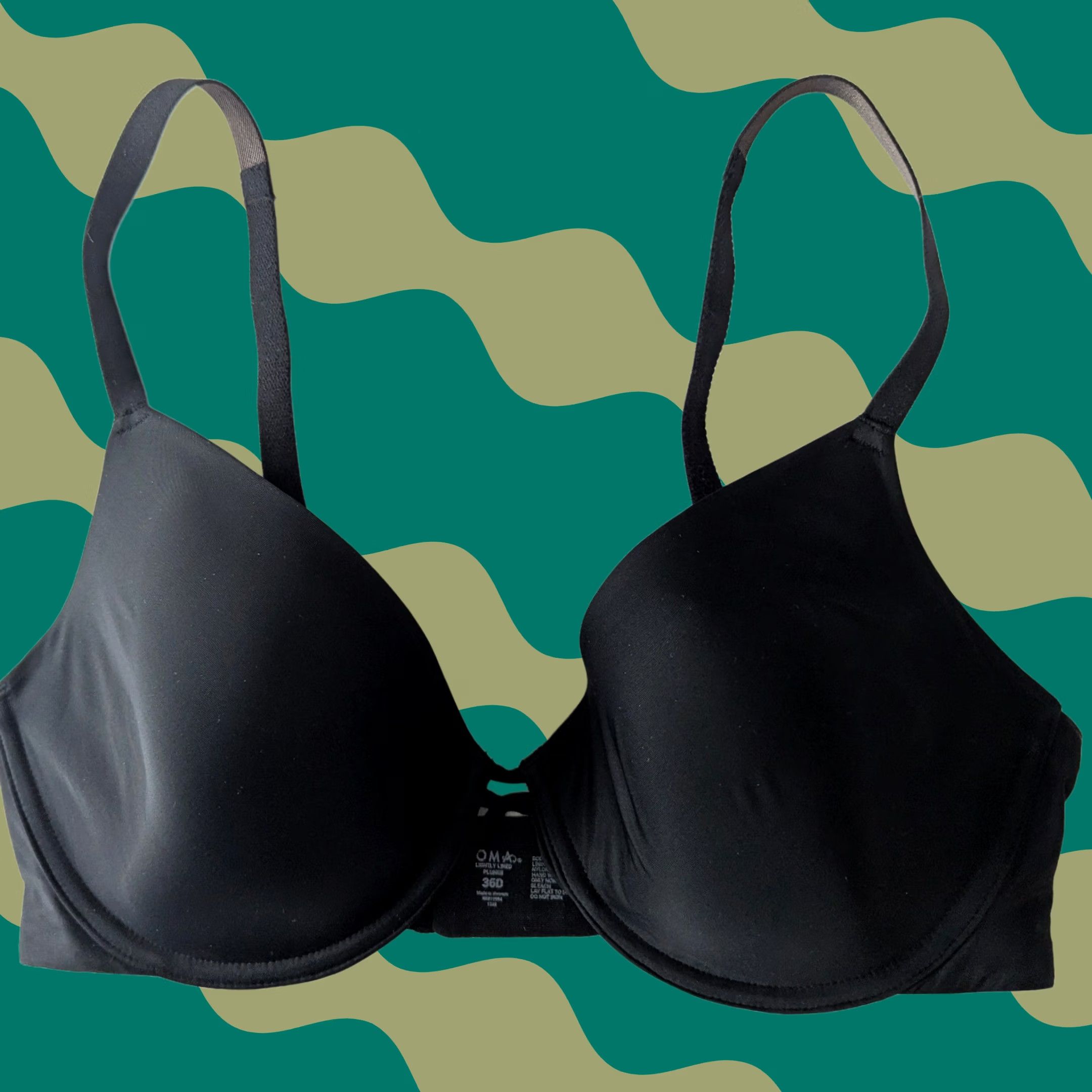 Vintage Soma Plunge Bra Black 36D Adjustable Straps Lined Back Closure T-Shirt Bra Women Size ONE SIZE - 1 Thumbnail
