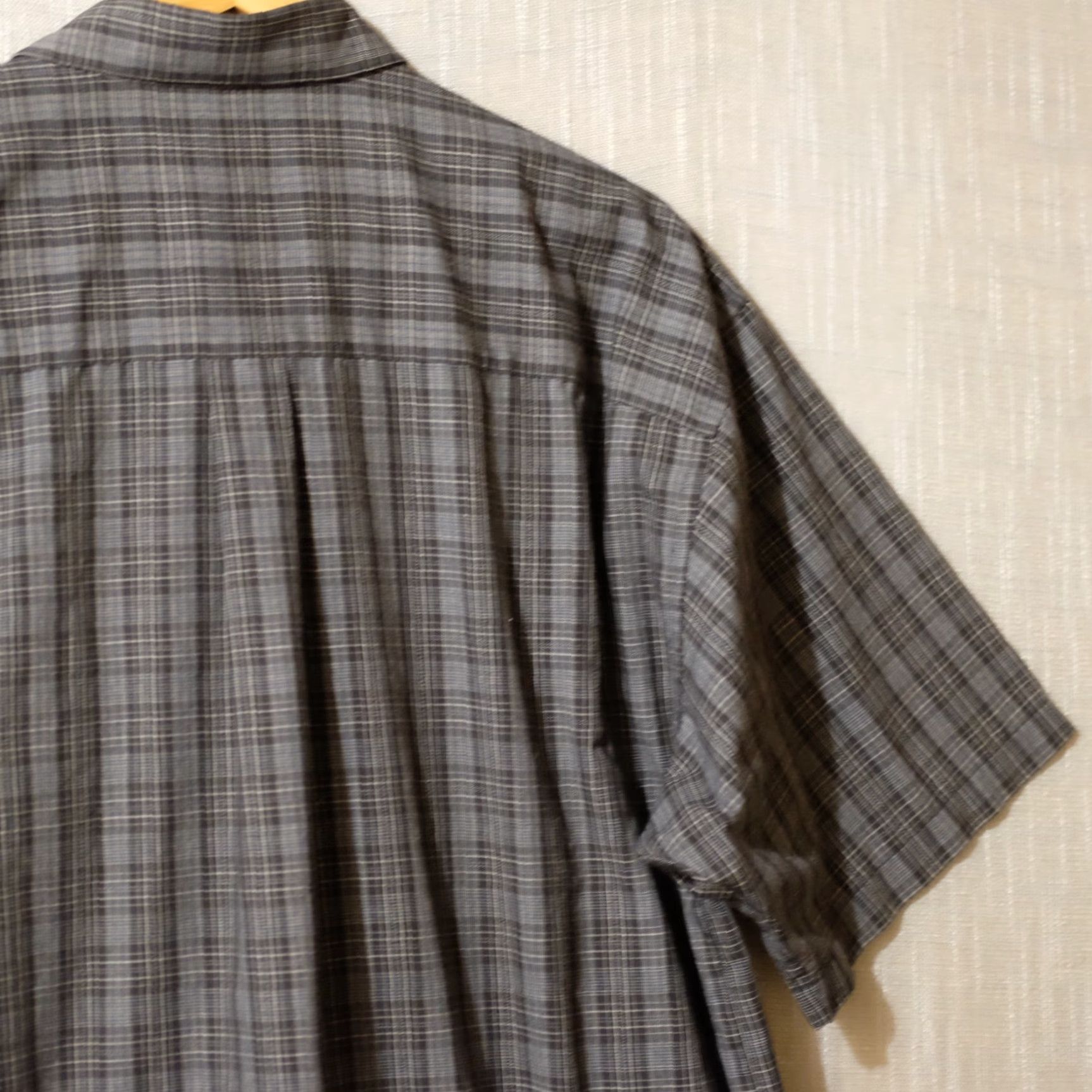 Arrow ARROW Mens XL Short Sleeve Shirt Plaid Black/Dark Green/White Button-Up Easy Care Pockets Size US XL / EU 56 / 4 - 7 Thumbnail