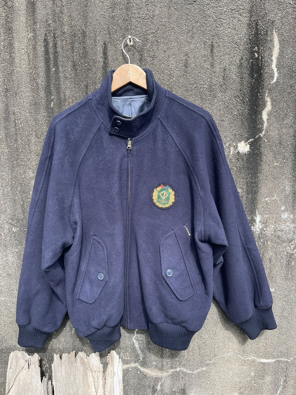 Christian Dior Monsieur Rare Vintage Christian Dior Sports Navy Wool Bomber Jacket Size US L / EU 52-54 / 3 - 1 Thumbnail
